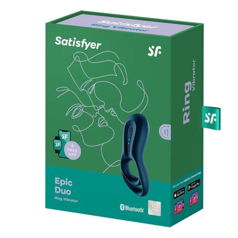 Satisfyer - Epic Duo Ring Vibrator App Blue