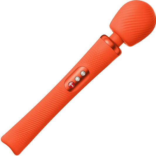 FUN FACTORY - VIM SILICONE RECHARGEABLE VIBRATING WEIGHTED RUMBLE WAND SUNRISE ORANGE - The Intimacy Studio