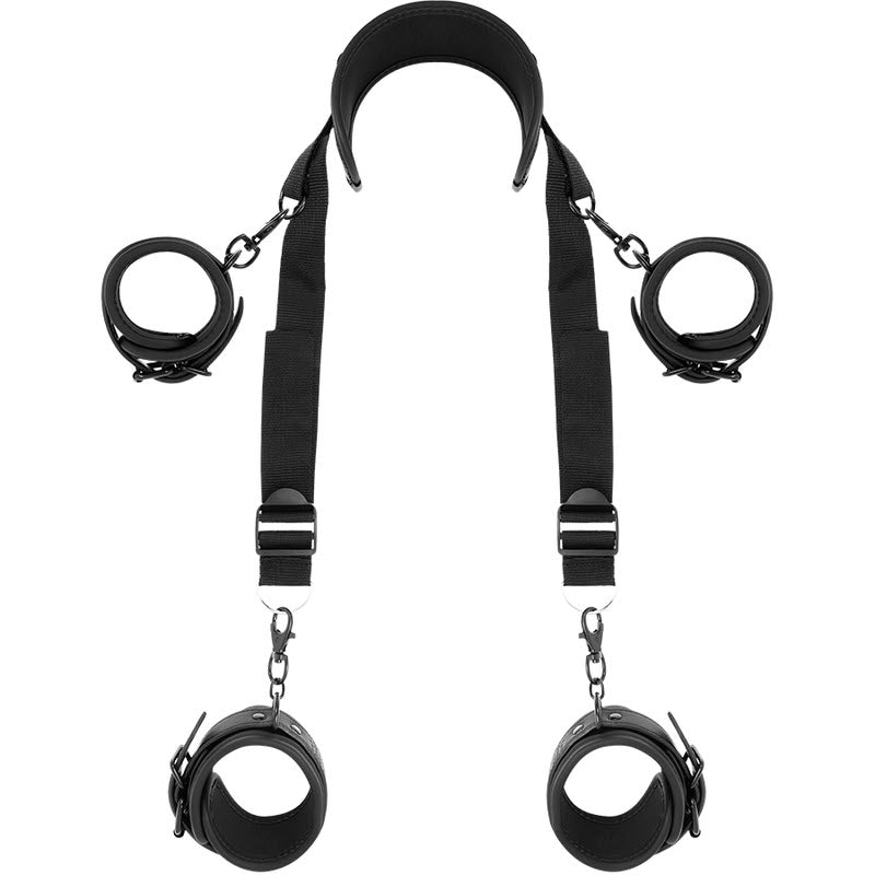 Fetish Submissive - Master Position With 4 Neoprene-Lined Handcuffs