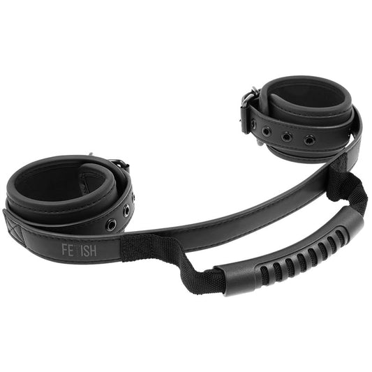 Fetish Submissive - Neoprene Lining Handcuffs With Handle