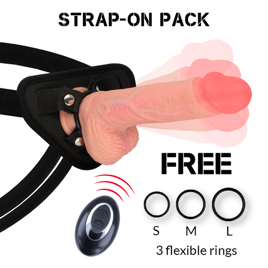 ROCKARMY - HARNESS + LIQUID SILICONE VIBRATOR PREMIUM APACHE REMOTE CONTROL 20.5 CM -O- 4.62 CM - The Intimacy Studio