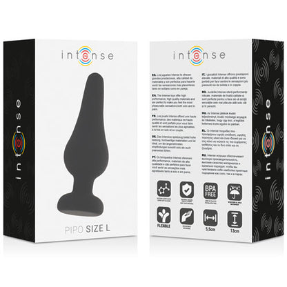 Intense - Anal Plug Pipo L Black Silicone 13 Cm