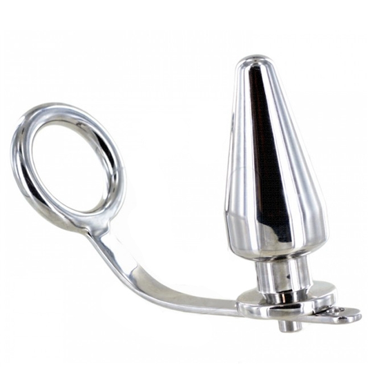 Metal Hard - Steel Ring With Anal Plug 45 X 45mm