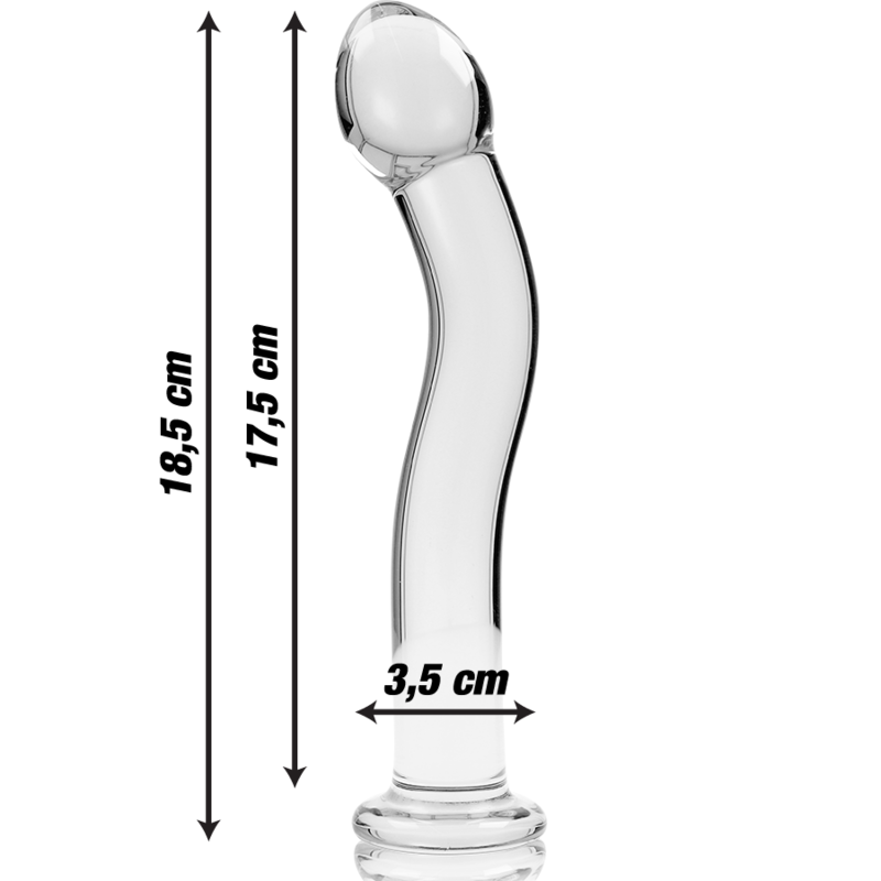 Série Nebula par Ibiza - Modèle 18 Gode en verre borosilicaté transparent 18,5 cm -O- 3,5 cm