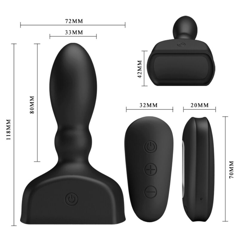 Mr Play - Plug anal gonflable noir avec télécommande