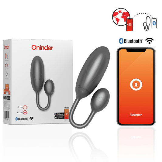 ONINDER - DENVER VIBRATING EGG BLACK 7 X 2.7 CM FREE APP - The Intimacy Studio