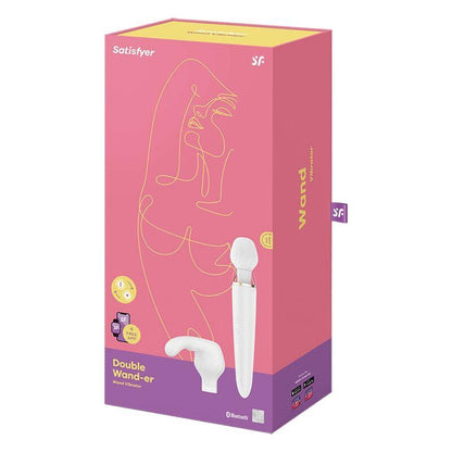 SATISFYER - DOUBLE WANDER APP WHITE - The Intimacy Studio