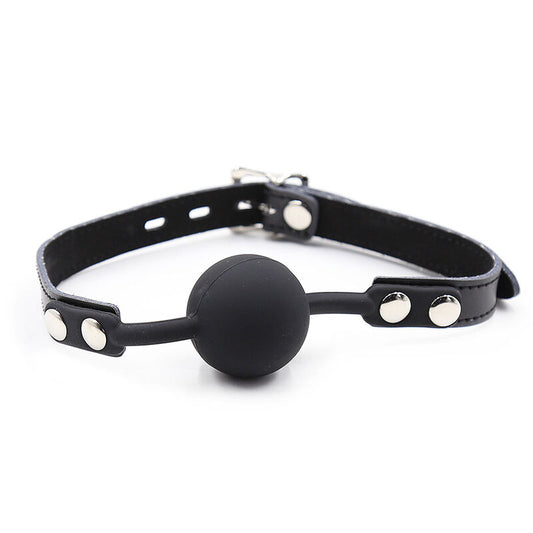 Silicone Ball Gag With Leather Belt (Padlock Included)