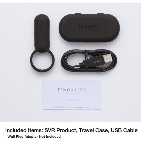 TENGA - SVR SMART BLACK VIBRATOR RING - The Intimacy Studio