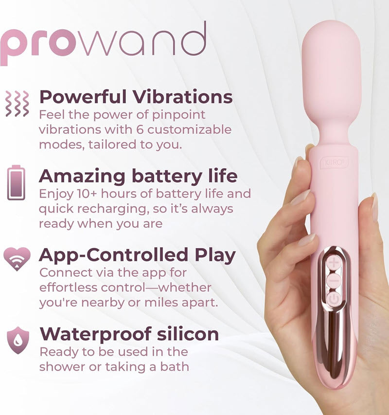 Kiiroo - Prowand Vibrator Wand Remote Control + Free App Pink